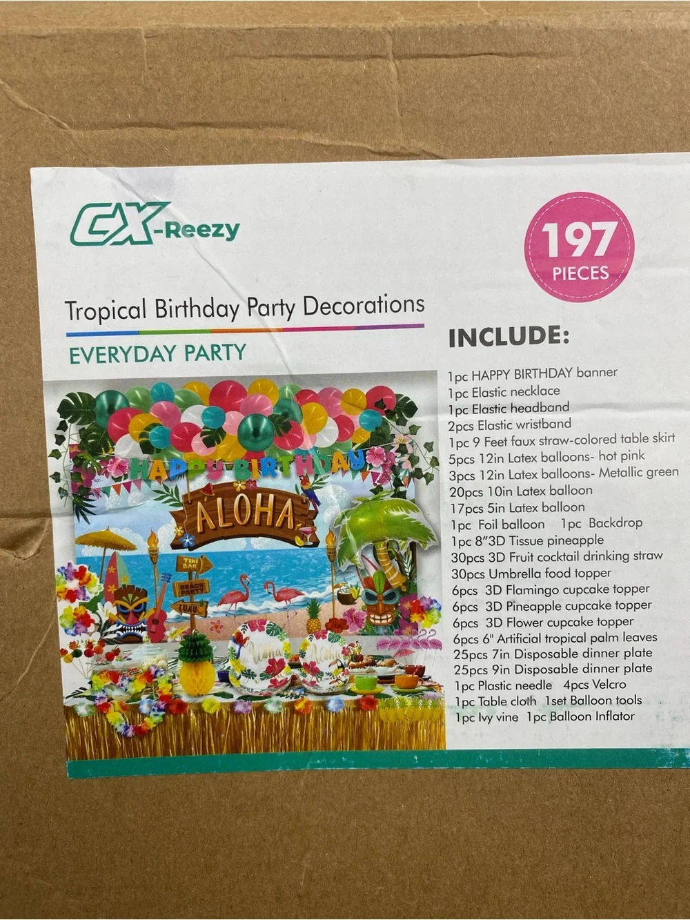 Tropical Aloha Birthday Party Decorations - Multicolor